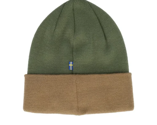 Cuff Beanies-Fjällräven Vardag Classic Beanie Brown-laurel Green Cuff -