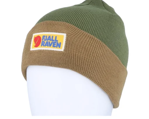 Cuff Beanies-Fjällräven Vardag Classic Beanie Brown-laurel Green Cuff -