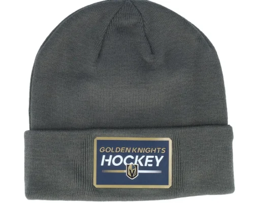 Cuff Beanies-Fanatics Vegas Golden Knights Authentic Charcoal Cuff -