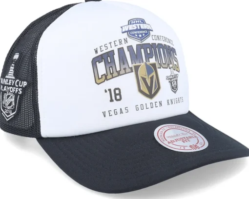 Trucker-Mitchell & Ness Vegas Golden Knights Champions White/Black Trucker -