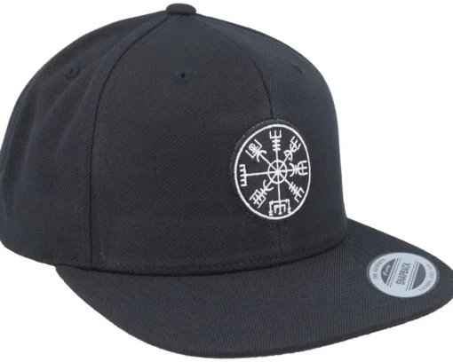 Snapback-Vikings Vegvisir Rungalder Patch Black Snapback -