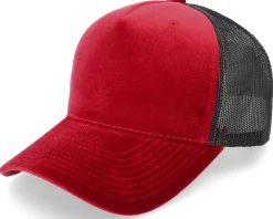 Blanks-Equip Velvet /Black A-frame Trucker - Red
