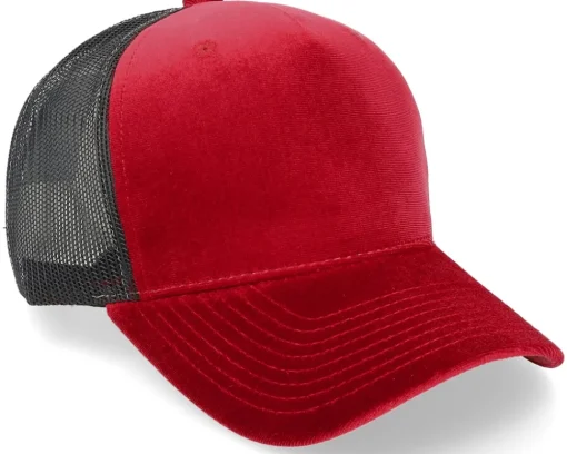 Blanks-Equip Velvet /Black A-frame Trucker - Red