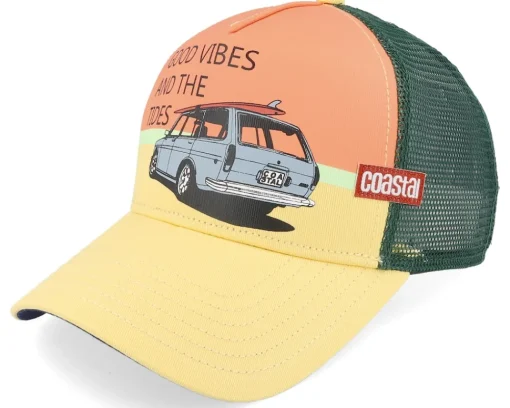Trucker-Coastal Vibes And Tides Sun Yellow Trucker -