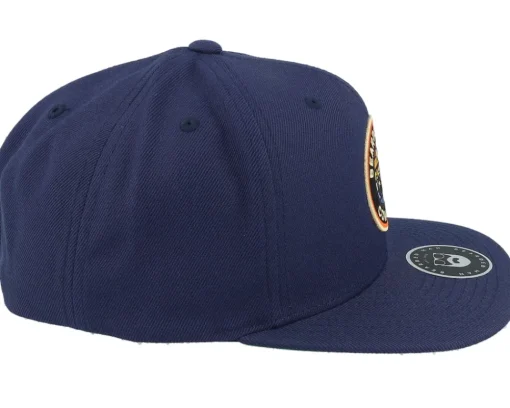 Snapback-Bearded Man Vibrant Sunset Patch Navy Blue Snapback -