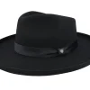 New Brixton Victoria Felt Black/Black Satin Fedora -