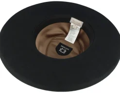 New Brixton Victoria Felt Black/Black Satin Fedora -