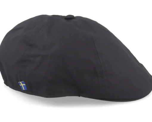 New Fjällräven Övik Dark Grey Flatcap - Black