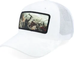 Trucker | Velvet Caps-Calza Pennello Vikings Fighting Battlefield Velvet A-Frame Trucker - White
