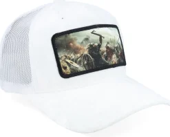 Trucker | Velvet Caps-Calza Pennello Vikings Fighting Battlefield Velvet A-Frame Trucker - White
