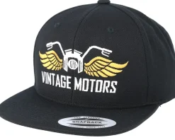 Motor-Born To Ride Vintage Motors Black Snapback -
