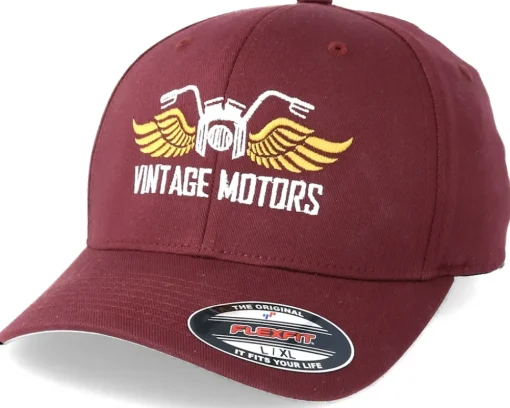 Flexfit-Born To Ride Vintage Motors Maroon Flexfit -