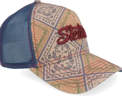 Trucker-Stetson Vintage Print Blue Vintage Print A-Frame Trucker -