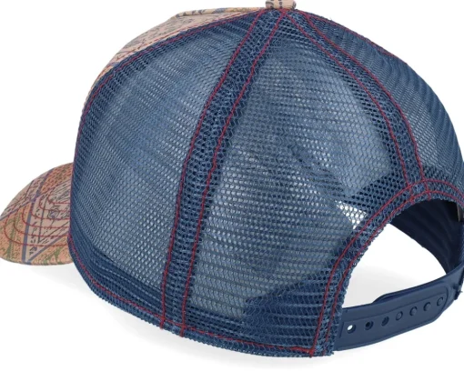 Trucker-Stetson Vintage Print Blue Vintage Print A-Frame Trucker -