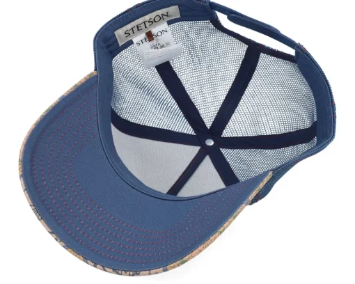 Trucker-Stetson Vintage Print Blue Vintage Print A-Frame Trucker -