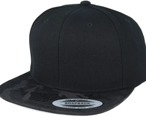 Online Yupoong Visor Black Camo Snapback -