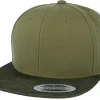 Snapback-Yupoong Visor Camo Olive Snapback -