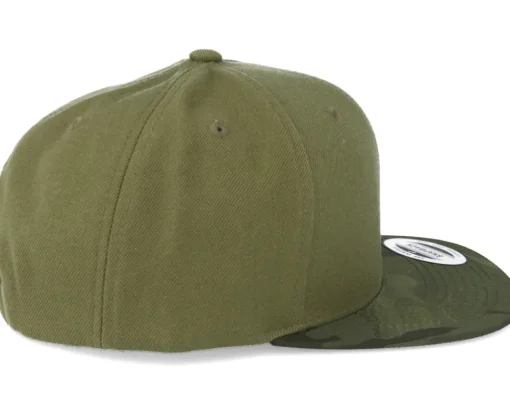 Snapback-Yupoong Visor Camo Olive Snapback -