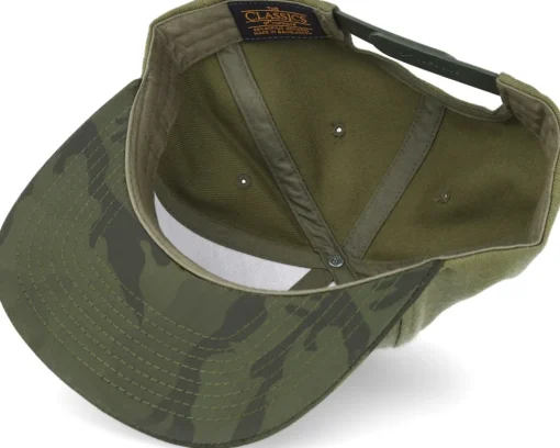 Snapback-Yupoong Visor Camo Olive Snapback -
