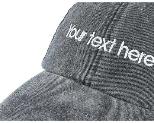 Dad Cap-Beechfield Washed Dad Cap With Embroidery - Black