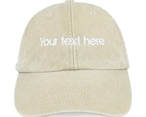 Dad Cap-Beechfield Washed Dad Cap With Embroidery - Black