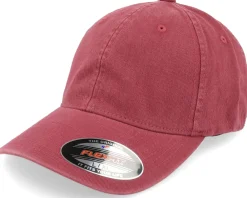 Flexfit-Flexfit Washed Cotton Dad Cap Maroon - Red
