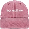 Dad Cap-Beechfield Washed Dad Cap With Embroidery - Red