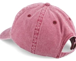 Dad Cap-Beechfield Washed Dad Cap With Embroidery - Red