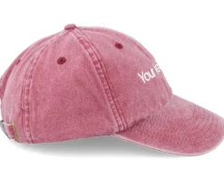 Dad Cap-Beechfield Washed Dad Cap With Embroidery - Red