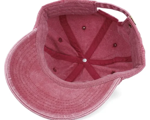 Dad Cap-Beechfield Washed Dad Cap With Embroidery - Red