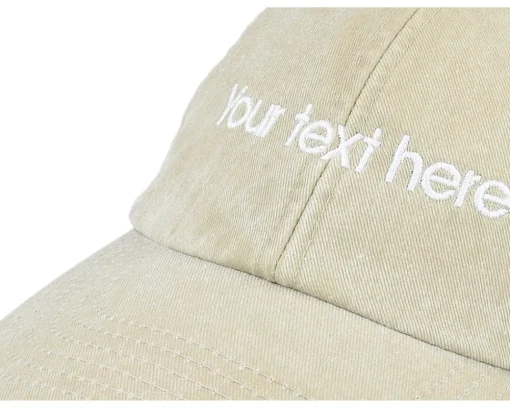 Fashion Beechfield Washed Stone Dad Cap With Embroidery - Beige