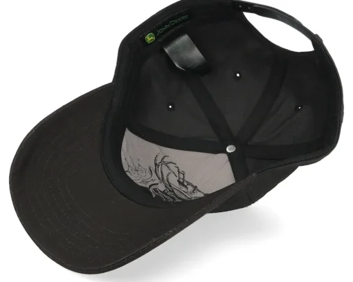 Dad Cap-John Deere Water Resistant Dad Cap - Black