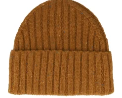 Cuff Beanies-Les Deux Wells Fleck Rib Beanie Dark Ochre Cuff - Yellow