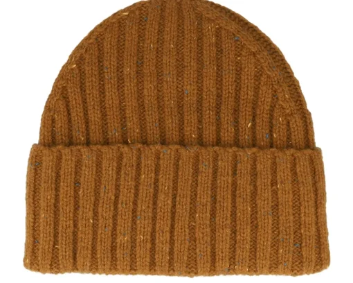 Cuff Beanies-Les Deux Wells Fleck Rib Beanie Dark Ochre Cuff - Yellow