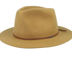 Best Brixton Wesley Packable Golden Brown Fedora -
