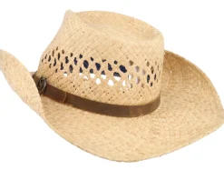 Straw Hat-Stetson Western Raffia Beige Straw Hat -