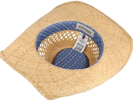 Straw Hat-Stetson Western Raffia Beige Straw Hat -