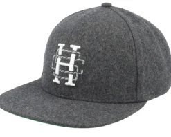 Snapback-Herschel Whaler Classic 6 Panel Hsc Crest Heather Black Snapback -
