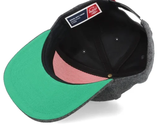 Snapback-Herschel Whaler Classic 6 Panel Hsc Crest Heather Black Snapback -