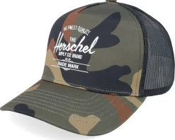 Trucker-Herschel Whaler Tall Mesh Cap Woodland Camo A-Frame Trucker -