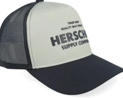 Trucker-Herschel Whaler Tall Mesh Shop Cap Black/Abbey Stone A-Frame Trucker -