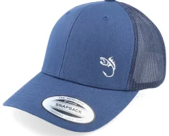 Trucker-Skillfish White Fish Hook Logo Navy Trucker - Blue