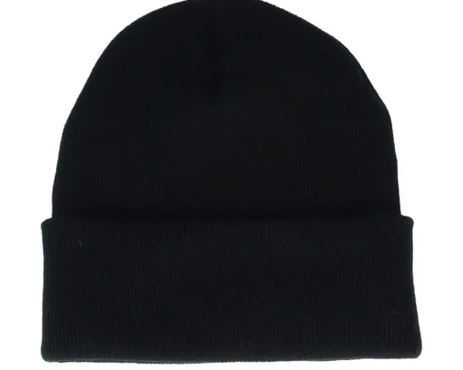 Cuff Beanies-Origami White Paper Wolf Black Cuff -