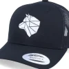 Trucker-Origami White Paper Wolf Black Trucker -