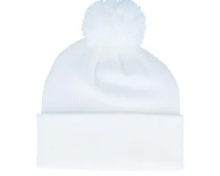 Pom Beanies-Beechfield Pom Blank Beanie - White
