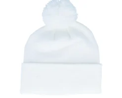 Pom Beanies-Beechfield Pom Blank Beanie - White