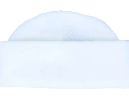 Short Beanies-Beechfield White Short Blank Beanie -