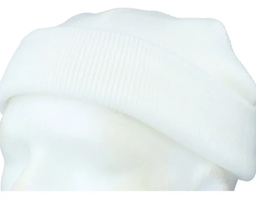Short Beanies-Beechfield White Short Blank Beanie -