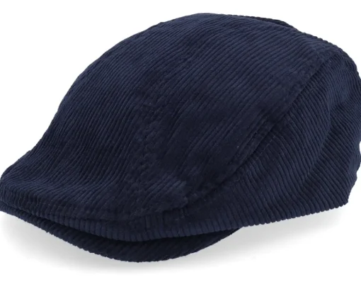 New Upfront Wild Corduroy Sixpence Navy Flat Cap - Blue