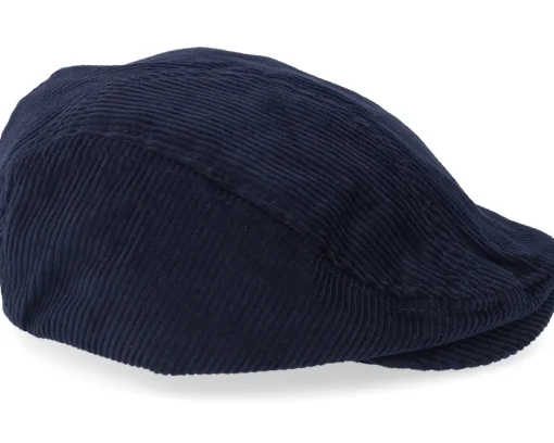 New Upfront Wild Corduroy Sixpence Navy Flat Cap - Blue